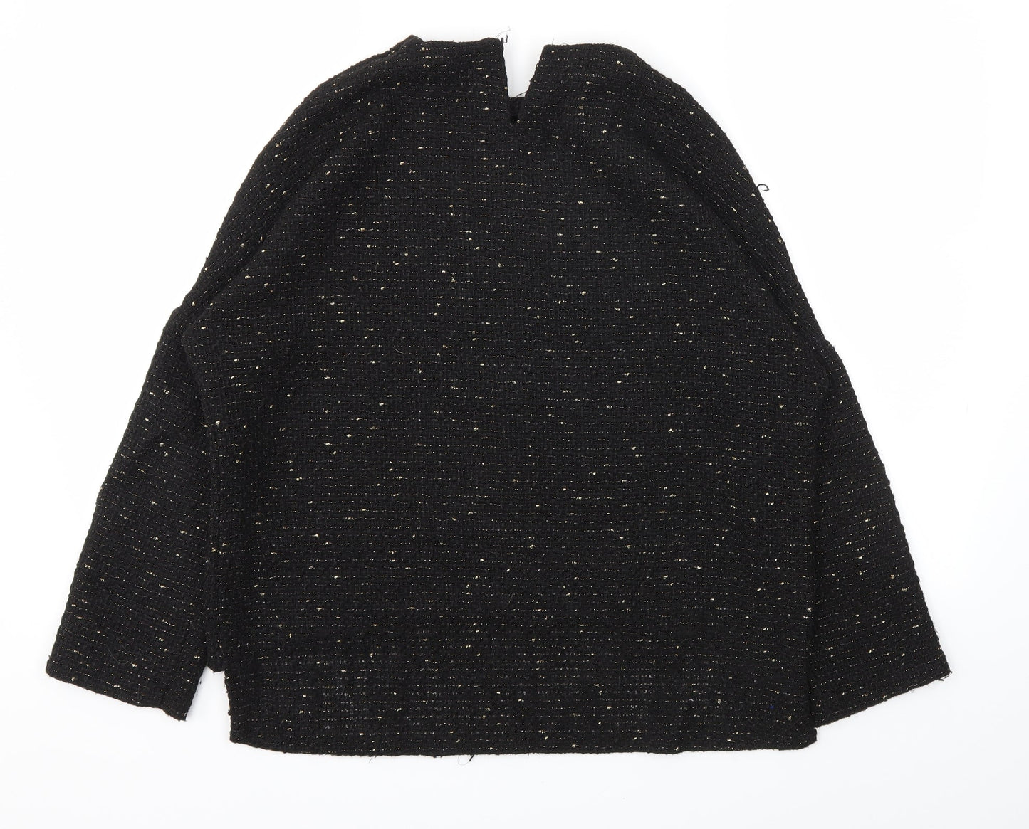 Womens UK Size XS Zara Black Basic T-Shirt