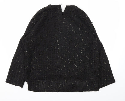 Womens UK Size XS Zara Black Basic T-Shirt