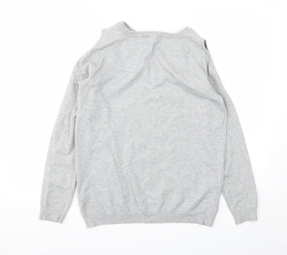Dorothy Perkins Womens Grey Floral  Pullover Jumper Size 10
