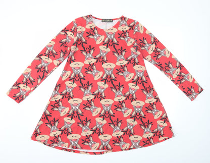 QED London Womens Multicoloured Animal Print  Fit & Flare  Size 14