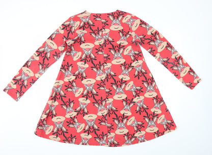 QED London Womens Multicoloured Animal Print  Fit & Flare  Size 14