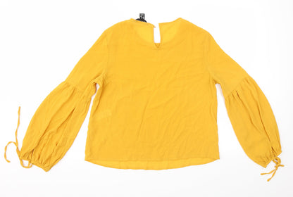 Womens UK Size 10 New Look Orange Basic Blouse