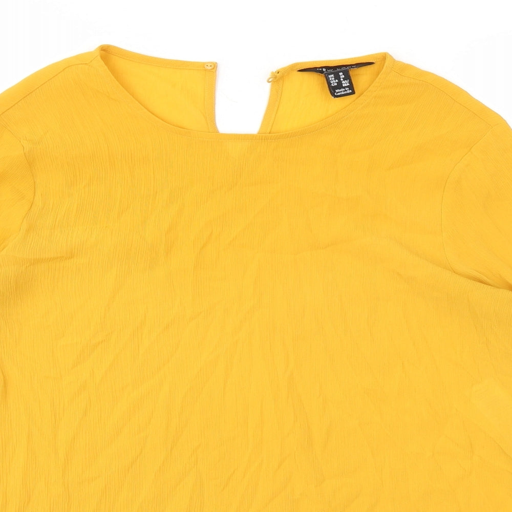 Womens UK Size 10 New Look Orange Basic Blouse