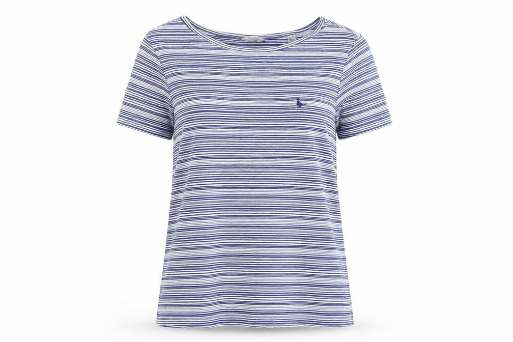 Jack Wills Womens Blue Striped  Basic Polo Size 10