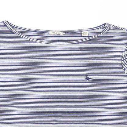 Jack Wills Womens Blue Striped  Basic Polo Size 10