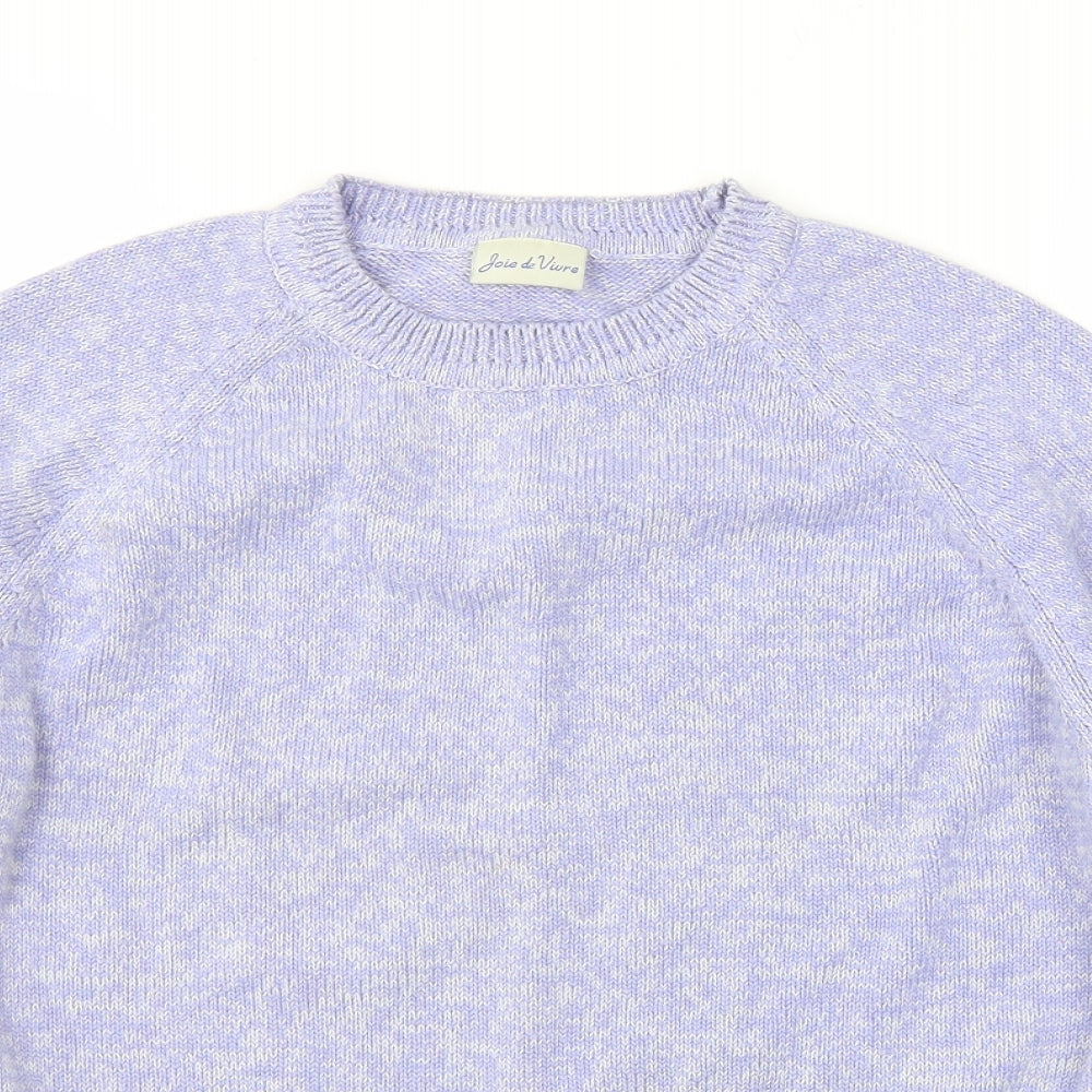 Womens UK Size S Joie De Vivre Purple Pullover Jumper
