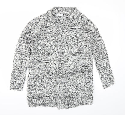 Womens UK Size S Papaya Grey Cardigan Jumper