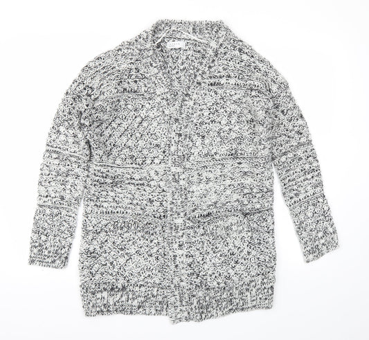 Womens UK Size S Papaya Grey Cardigan Jumper