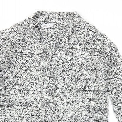 Womens UK Size S Papaya Grey Cardigan Jumper