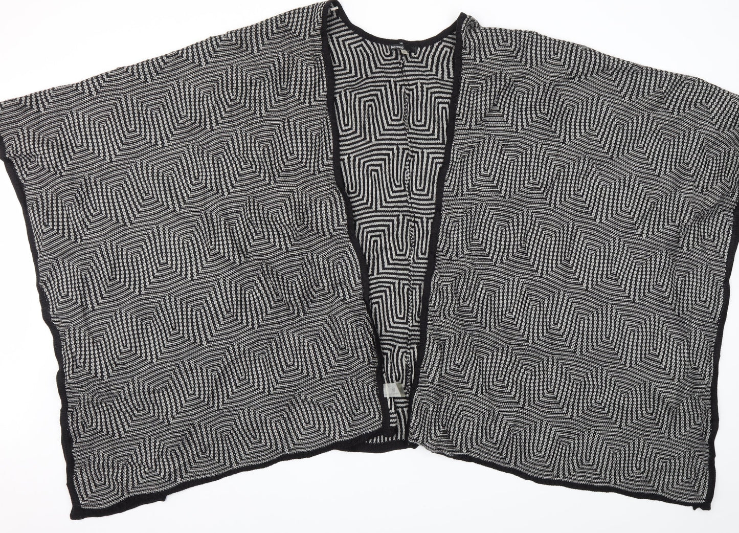 KENSIE Womens Black Houndstooth  Cardigan Jumper One Size