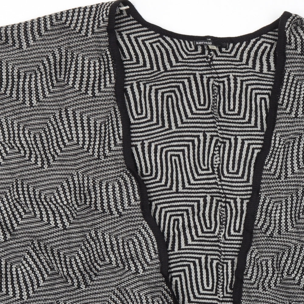 KENSIE Womens Black Houndstooth  Cardigan Jumper One Size