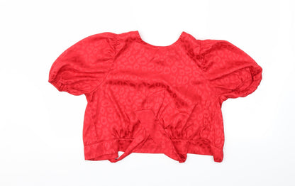 Womens UK Size 12 New Look Red Basic Blouse