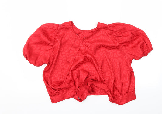 Womens UK Size 12 New Look Red Basic Blouse