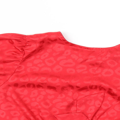Womens UK Size 12 New Look Red Basic Blouse