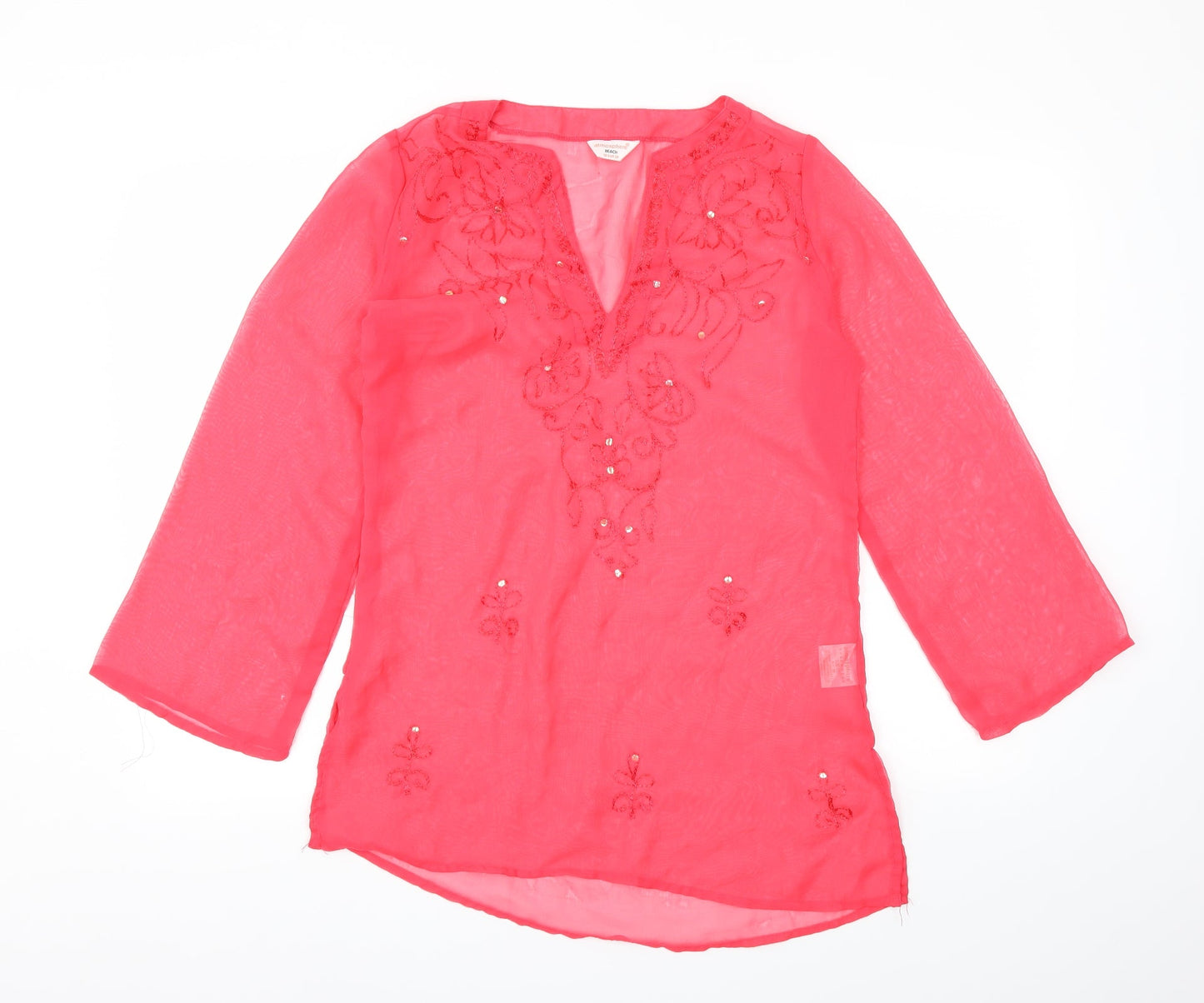 Primark Womens Pink   Basic T-Shirt Size 10  - over swimming costume dress