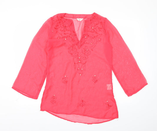 Primark Womens Pink   Basic T-Shirt Size 10  - over swimming costume dress