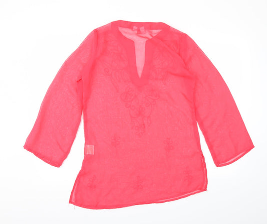 Primark Womens Pink   Basic T-Shirt Size 10  - over swimming costume dress