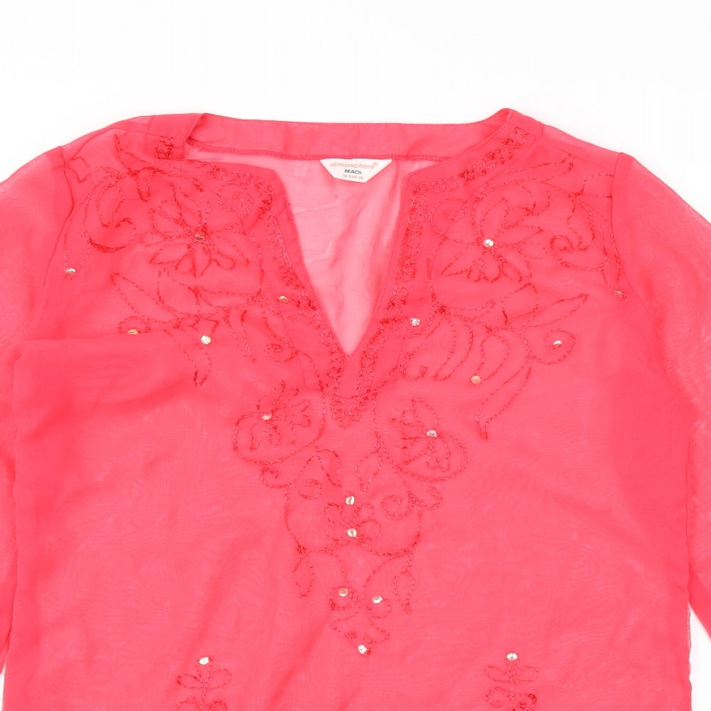 Primark Womens Pink   Basic T-Shirt Size 10  - over swimming costume dress