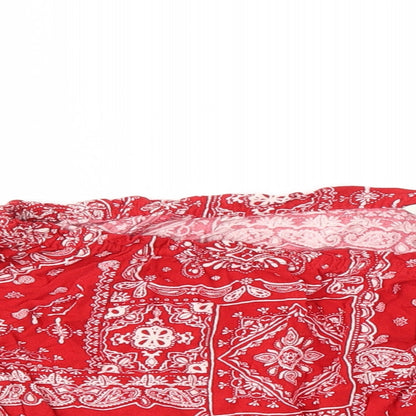 FOREVER 21 Womens Red Argyle/Diamond  Basic T-Shirt Size M