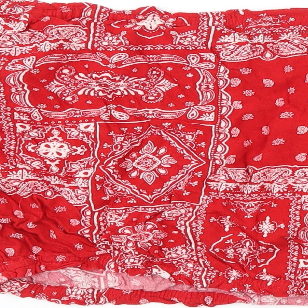 FOREVER 21 Womens Red Argyle/Diamond  Basic T-Shirt Size M