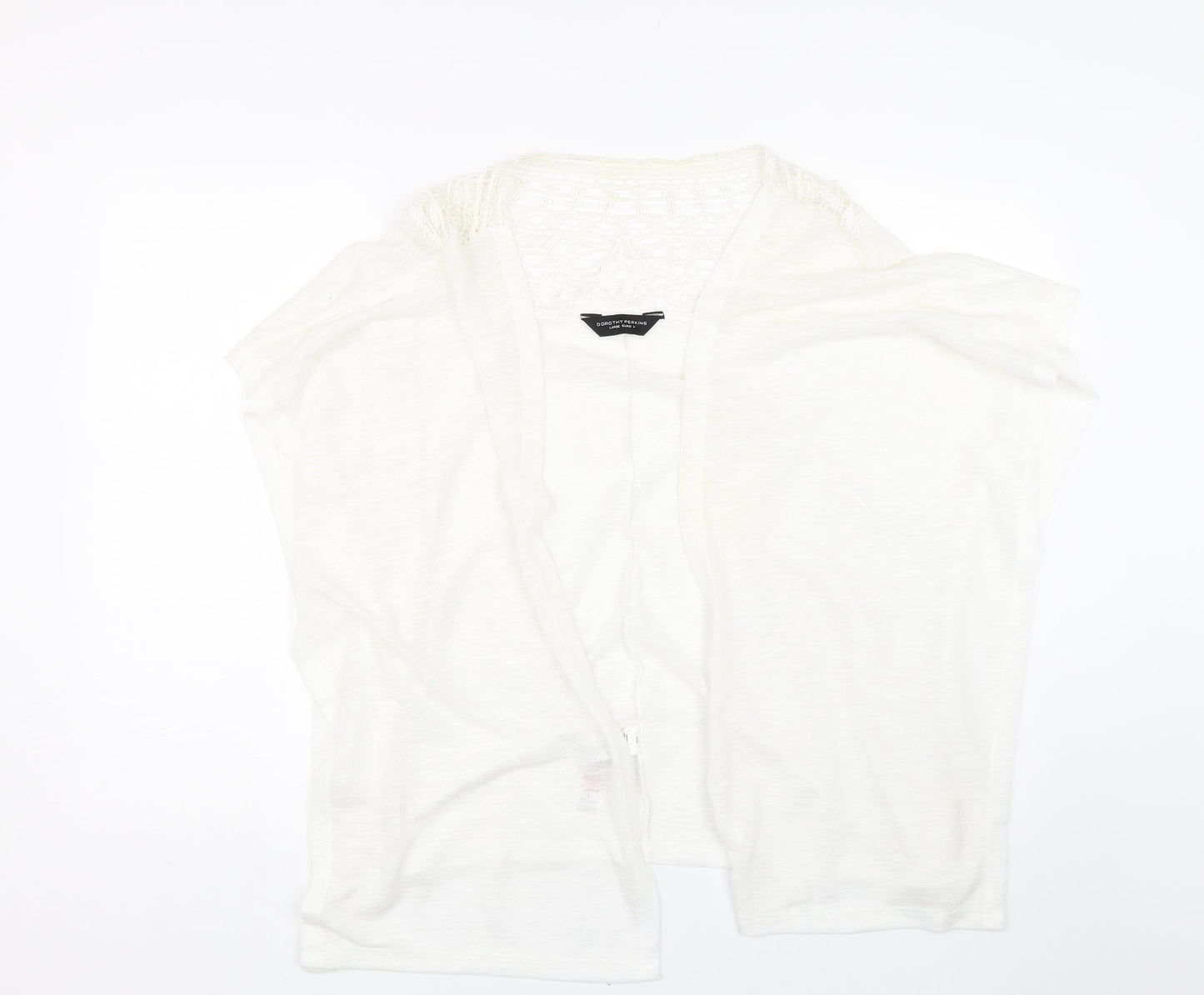 Womens UK Size L Dorothy Perkins White Cardigan Jumper