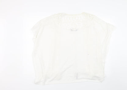 Womens UK Size L Dorothy Perkins White Cardigan Jumper