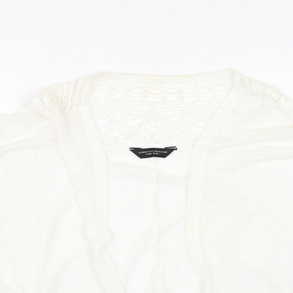 Womens UK Size L Dorothy Perkins White Cardigan Jumper