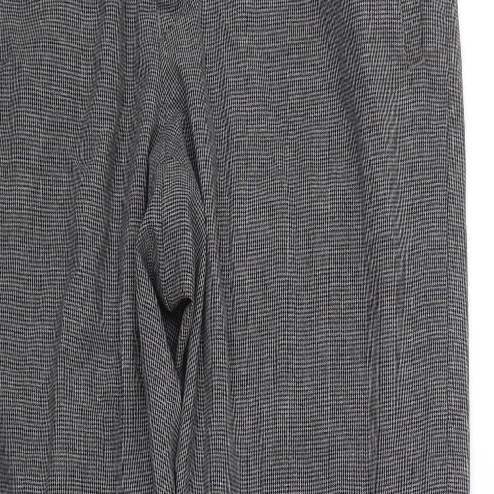 Matalam Mens Grey Houndstooth  Trousers  Size 30 in L24 in