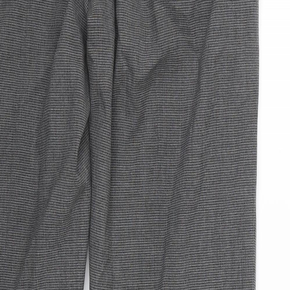 Matalam Mens Grey Houndstooth  Trousers  Size 30 in L24 in