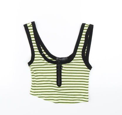 Primark Womens Green Striped  Cropped Tank Size 2XS