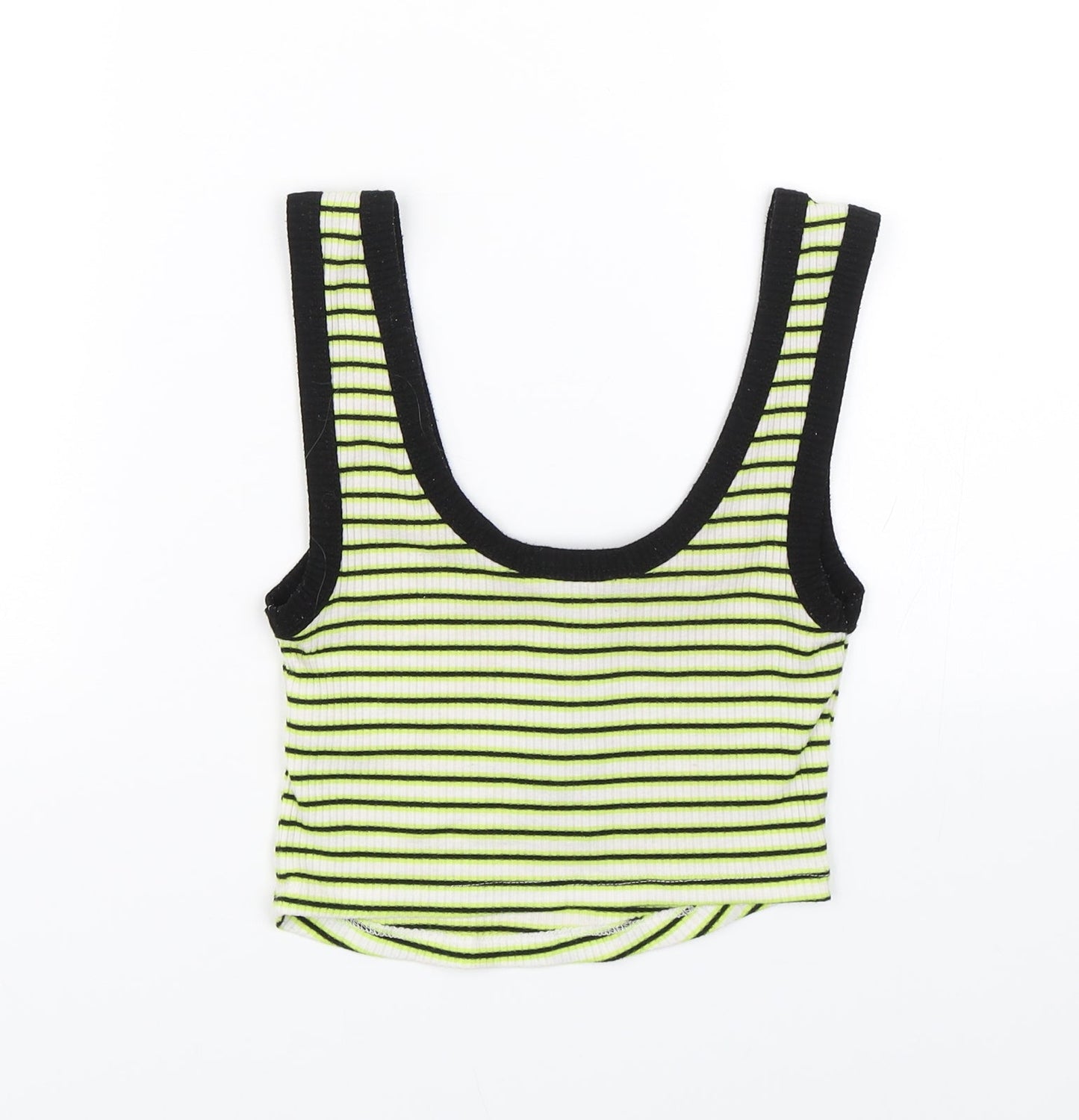Primark Womens Green Striped  Cropped Tank Size 2XS