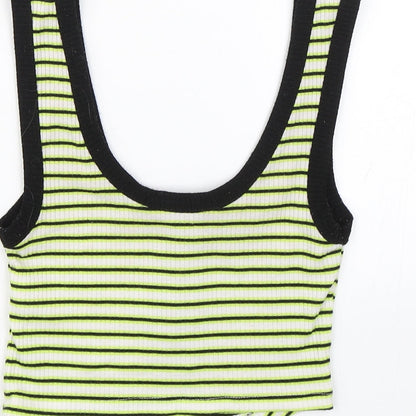 Primark Womens Green Striped  Cropped Tank Size 2XS