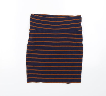 XXI Womens Blue Striped  Straight & Pencil Skirt Size M