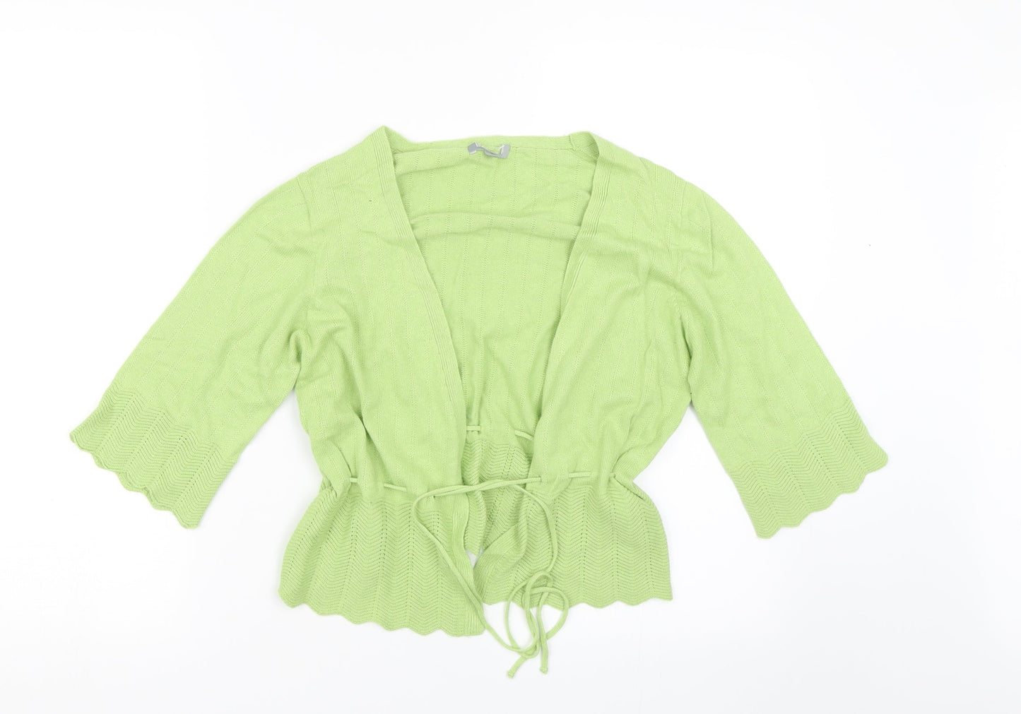 Womens UK Size 10 Preworn Green Cardigan Jumper