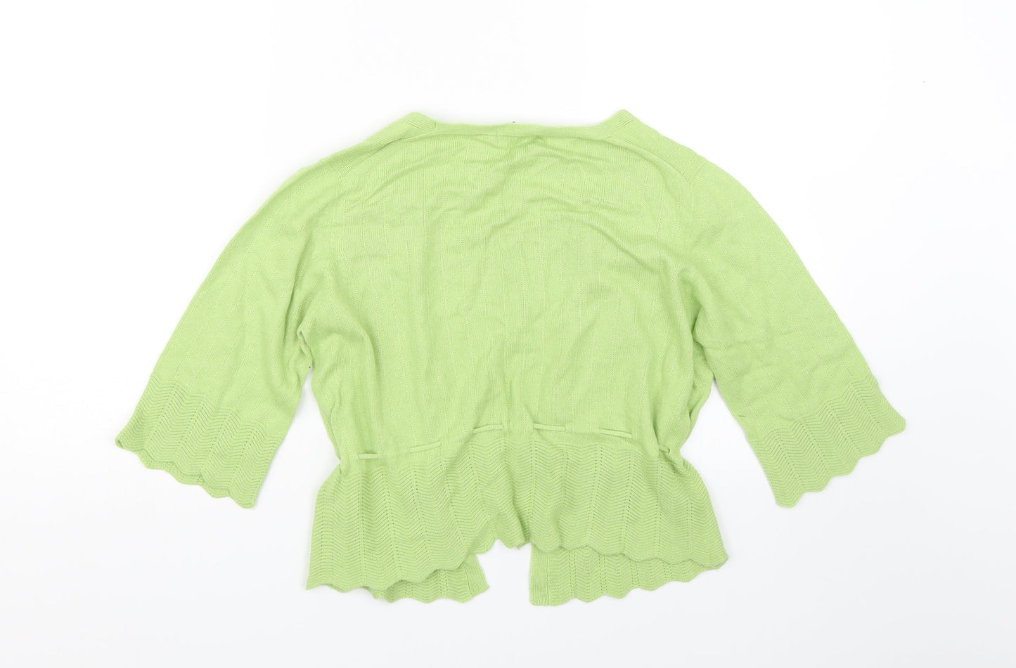 Womens UK Size 10 Preworn Green Cardigan Jumper