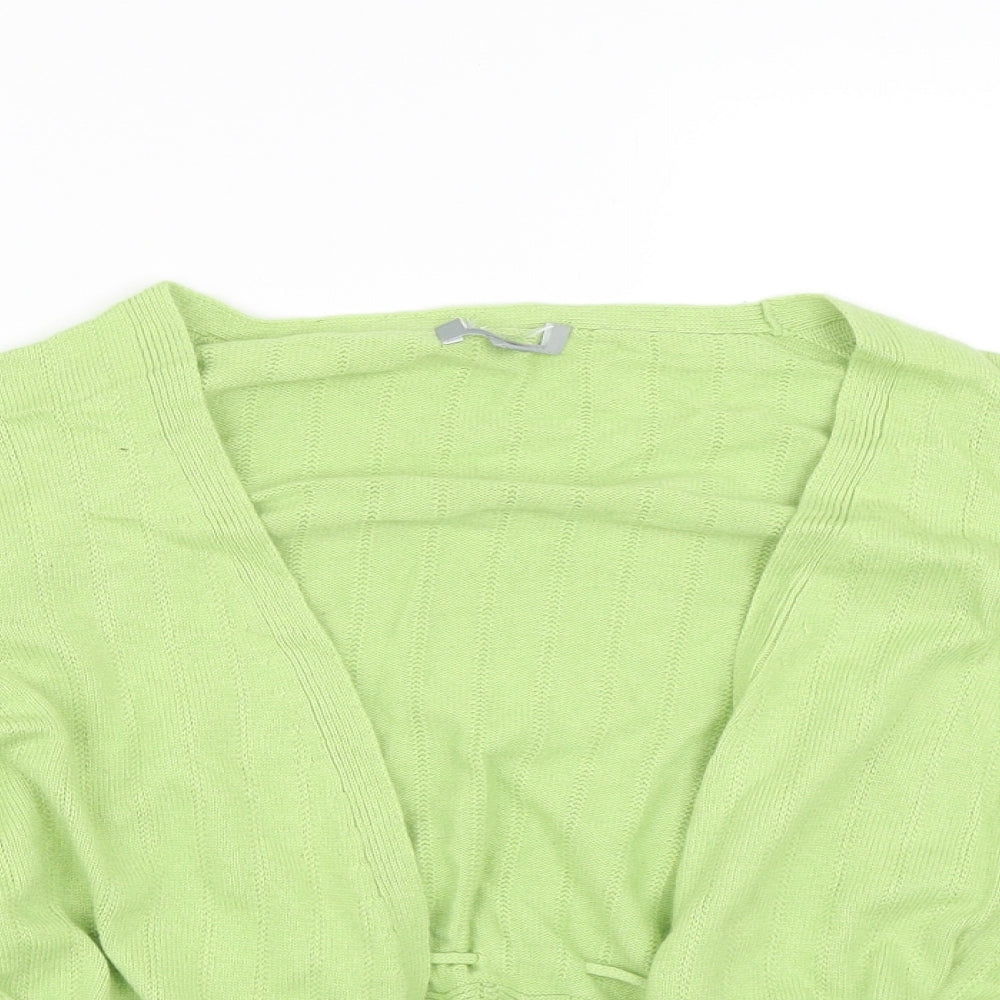 Womens UK Size 10 Preworn Green Cardigan Jumper