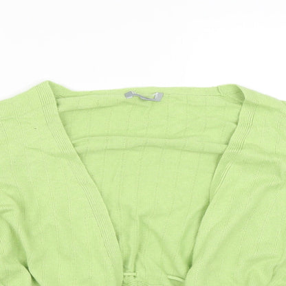 Womens UK Size 10 Preworn Green Cardigan Jumper