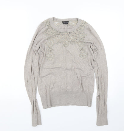 Womens UK Size 8 Topshop Brown Pullover Jumper