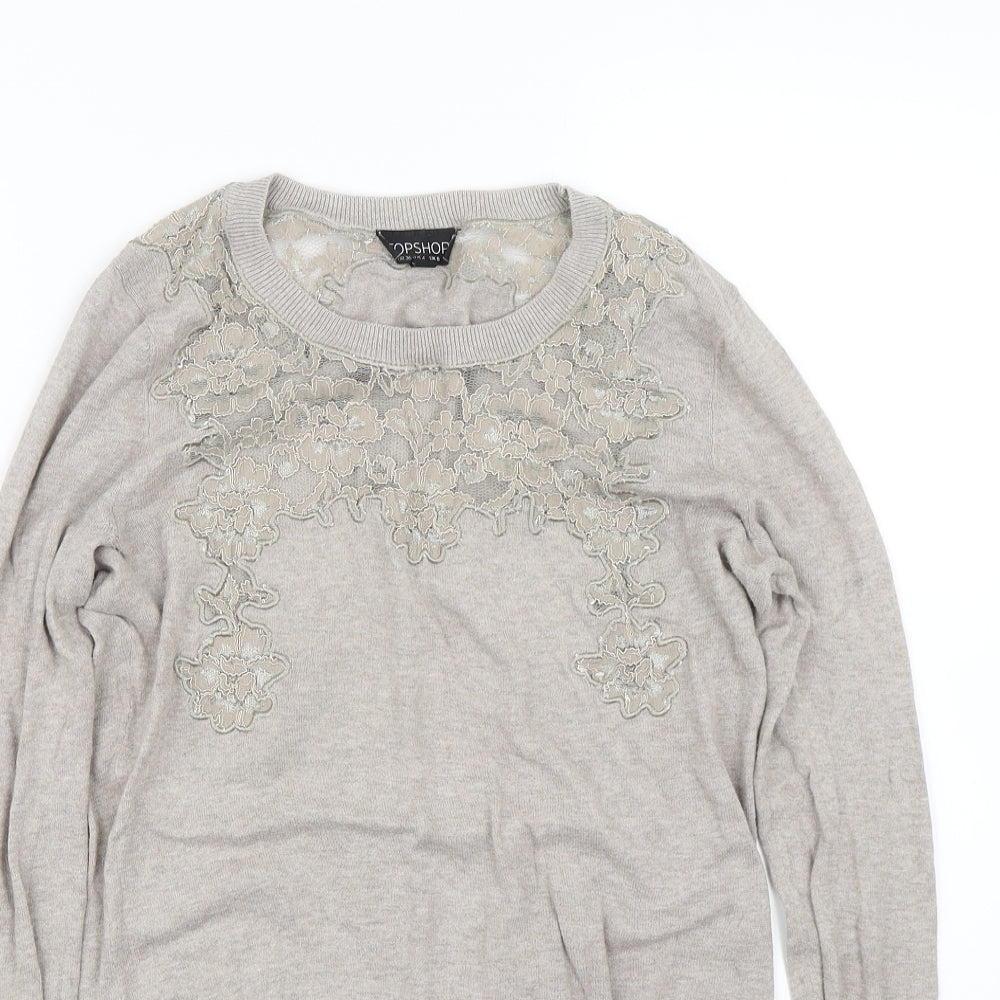 Womens UK Size 8 Topshop Brown Pullover Jumper