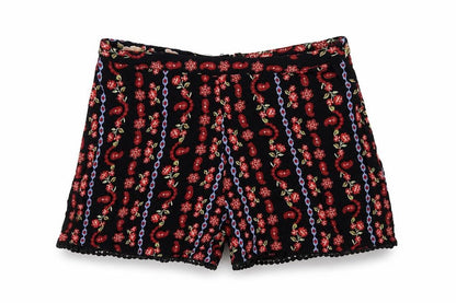 Miss Selfridge Womens Black Paisley  Sweat Shorts Size 10 - Transparent