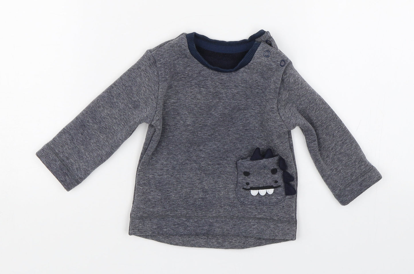 George Baby Grey   Pullover Jumper Size 3-6 Months  - Dinosaur