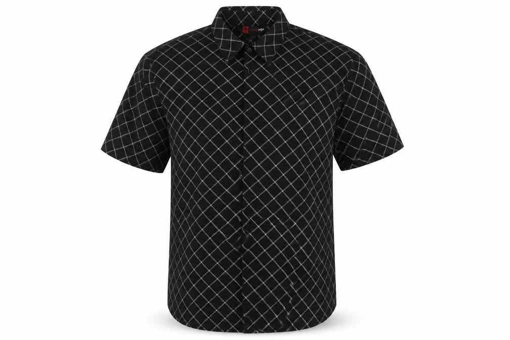 Mens UK Size M Cutting Edge Black  Button-Up Short Sleeve Casual Shirt