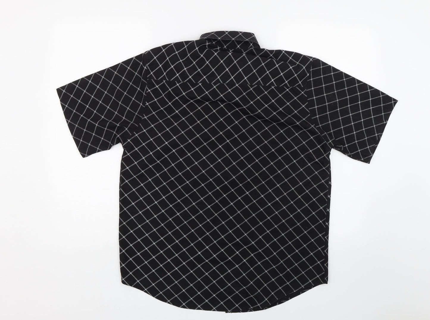 Mens UK Size M Cutting Edge Black  Button-Up Short Sleeve Casual Shirt