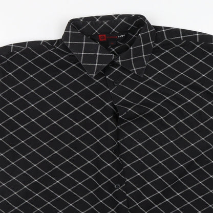 Mens UK Size M Cutting Edge Black  Button-Up Short Sleeve Casual Shirt