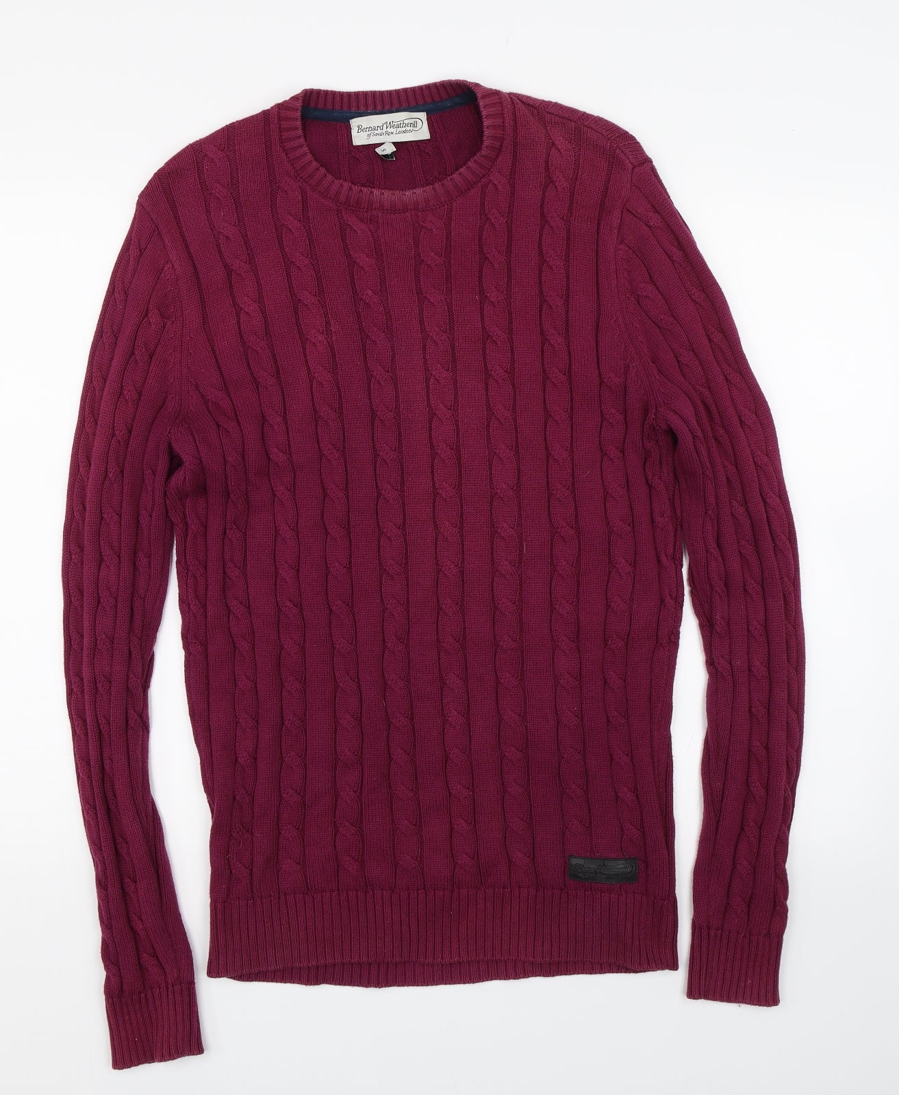Bernard Weatherhill Womens Purple  Knit Pullover Jumper Size S
