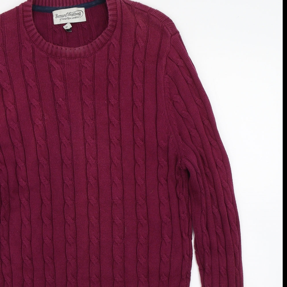 Bernard Weatherhill Womens Purple  Knit Pullover Jumper Size S