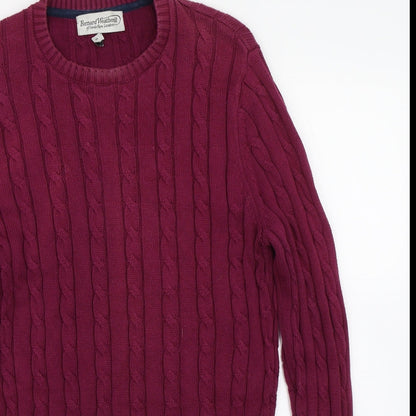 Bernard Weatherhill Womens Purple  Knit Pullover Jumper Size S