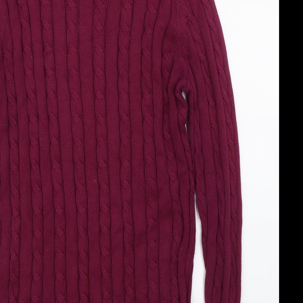 Bernard Weatherhill Womens Purple  Knit Pullover Jumper Size S