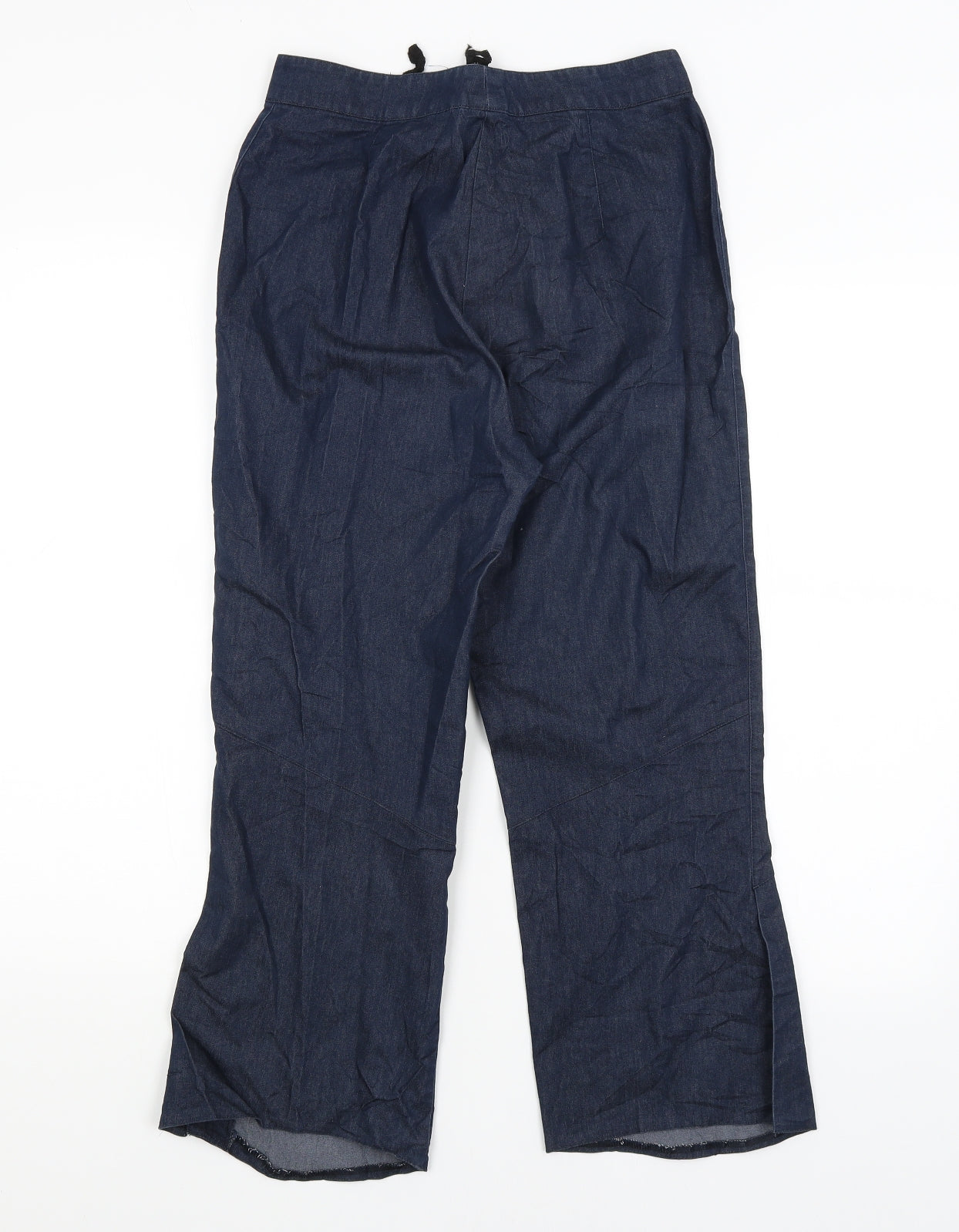 Womens UK Size 10 Preworn Regular Fit Cropped Blue Trousers