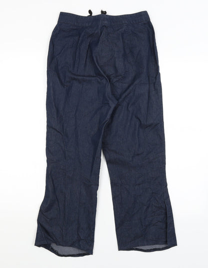 Womens UK Size 10 Preworn Regular Fit Cropped Blue Trousers